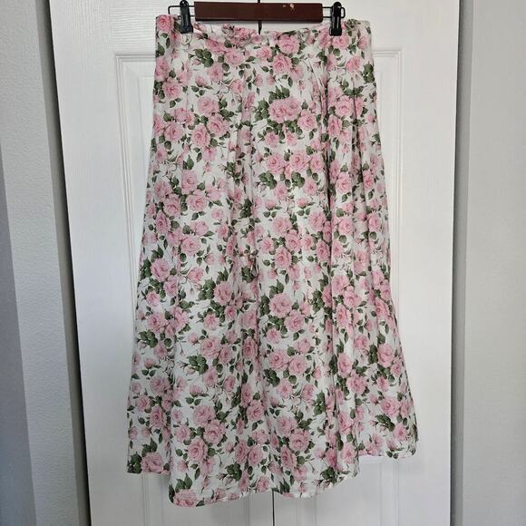 Dauphinette Hitched Cashin Inspired Hitched maxi skirt Pink Floral Coquette - Picture 2 of 12